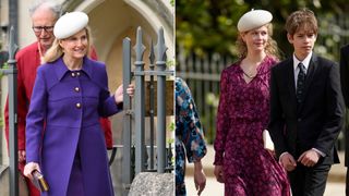 Composite of Duchess Sophie at Easter 2024 and Lady Louise Windsor at Easter 2022 wearing a similar beret