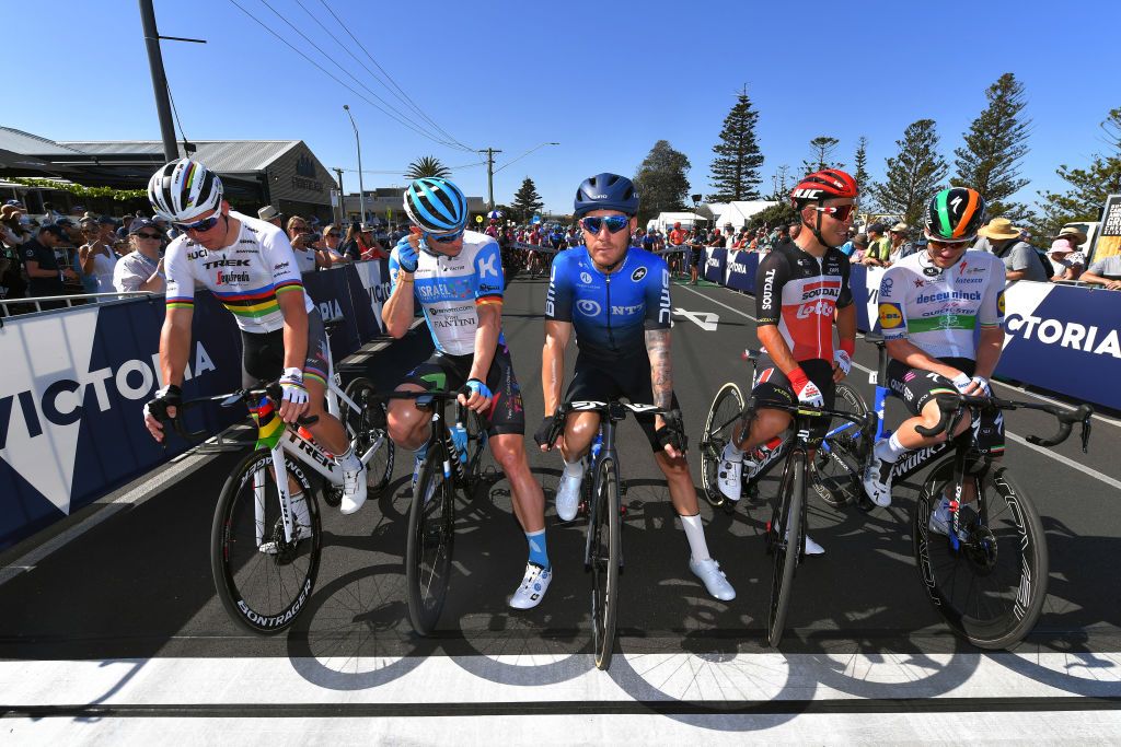 The riders line up for the 2020 Race Torquay