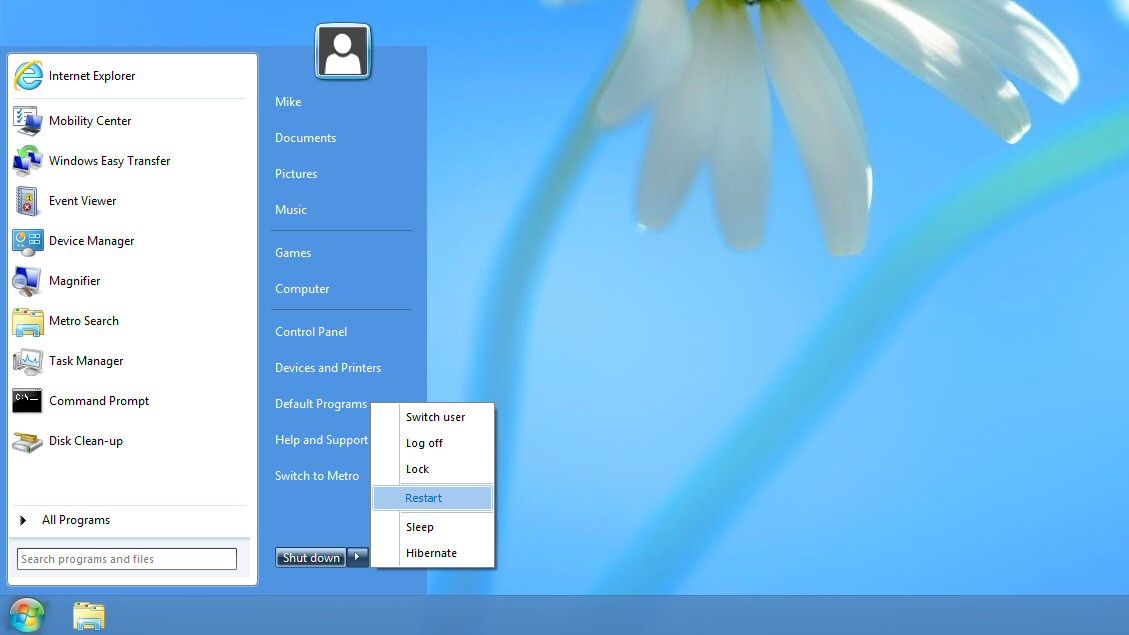 windows 8 start menu