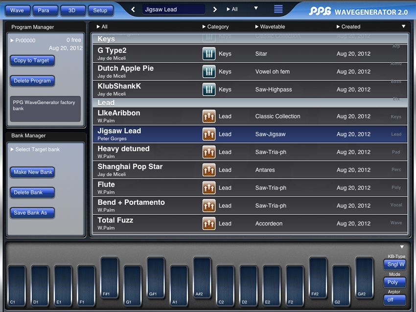 Loads of included presets