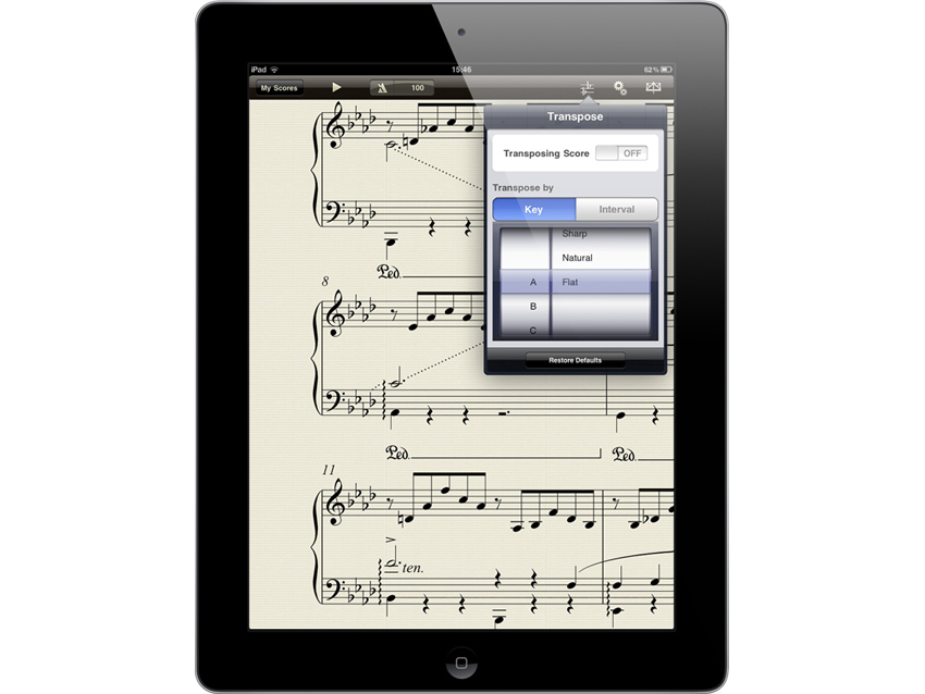 Scorch enables you to transpose your scores to suit.