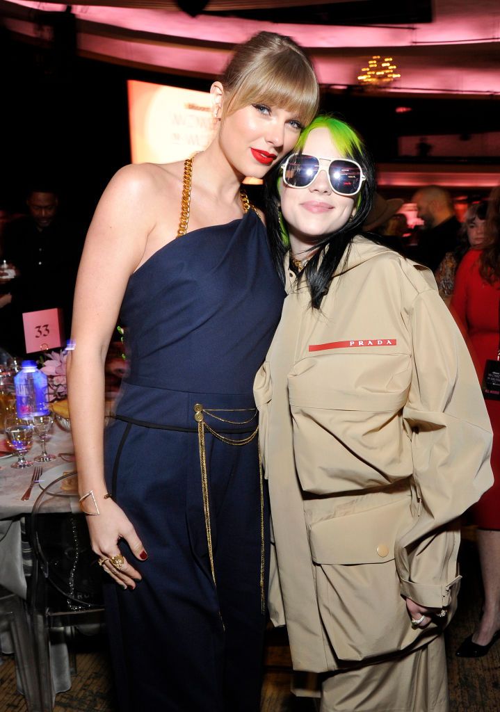 Taylor Swift and Billie Eilish are seen with FIJI Water and JNSQ at Billboard&amp;#039;s Women In Music 2019 on December 12, 2019 in Los Angeles, California.