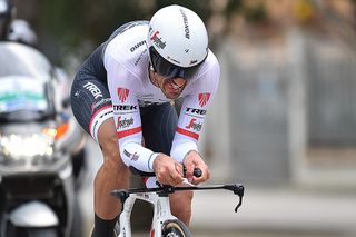 Fabian Cancellara (Trek Segafredo) on his way to winning the final time trial at Tirreno-Adriatico