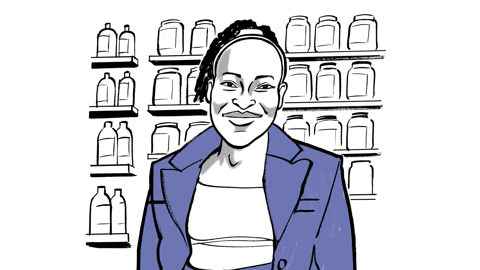 Illustration of Wunmi Mosaku