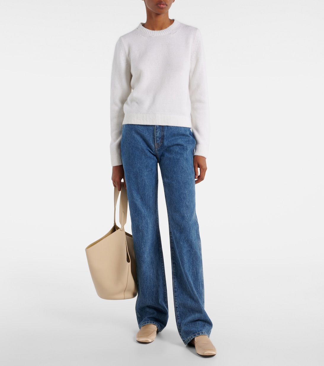 Danielle High-Rise Straight Jeans in Blue - Khaite
