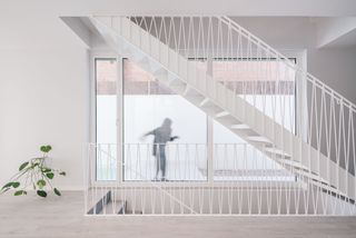 minimalist staircase at casa galgo by murado y elvira in spain