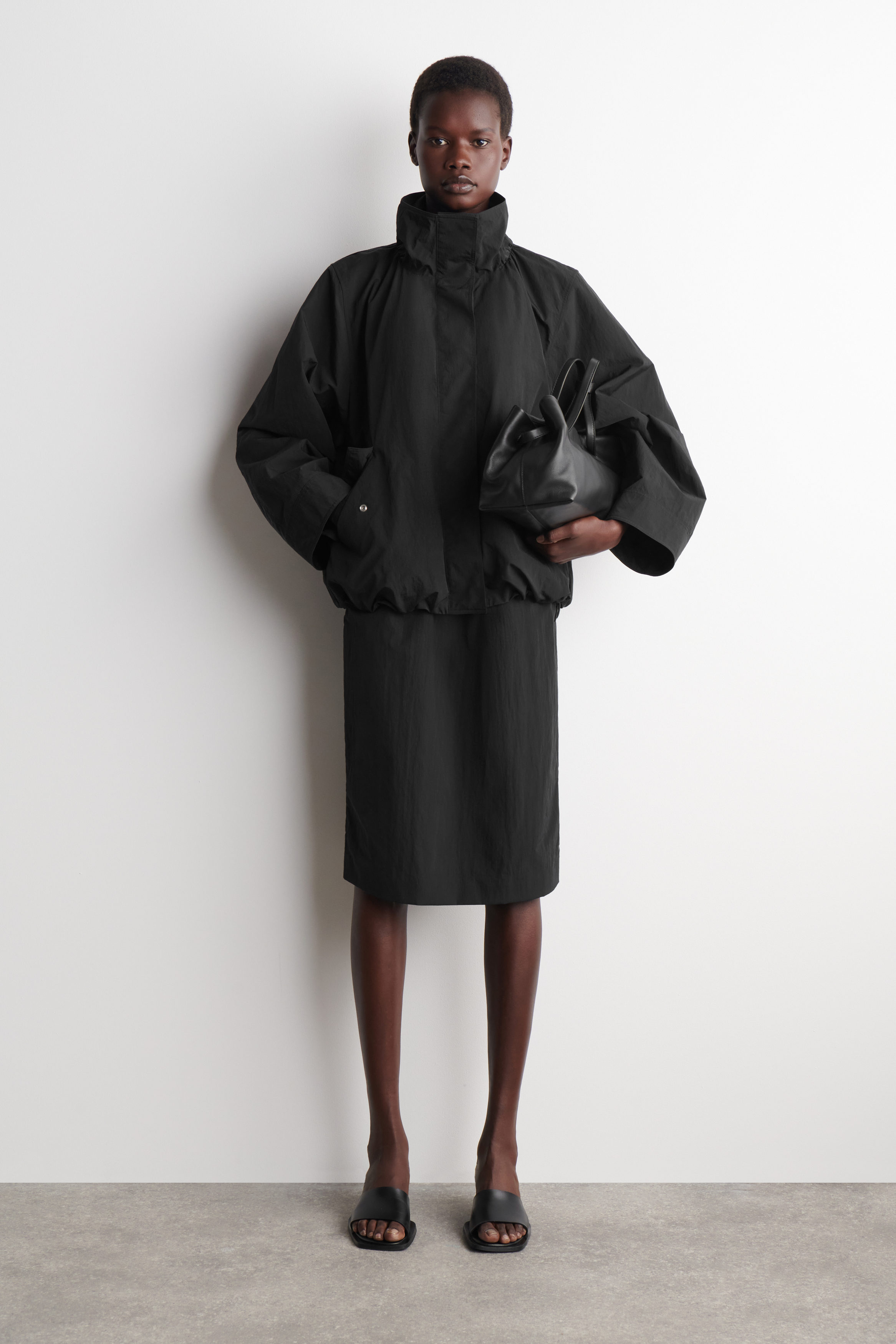 gathered pencil skirt