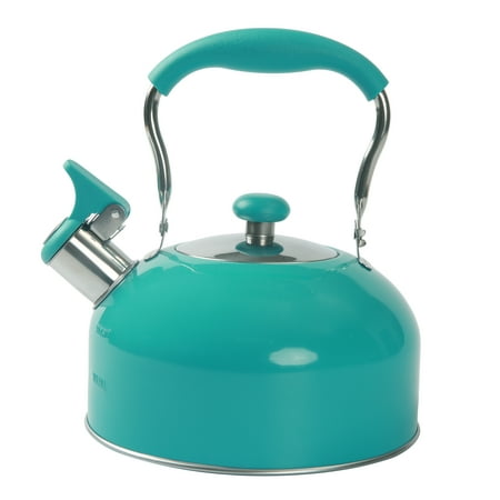 Mainstays Compatible Stovetop Kettle, Stainless Steel Turquoise, 8.30 X 7.20 X 8.70 Inches