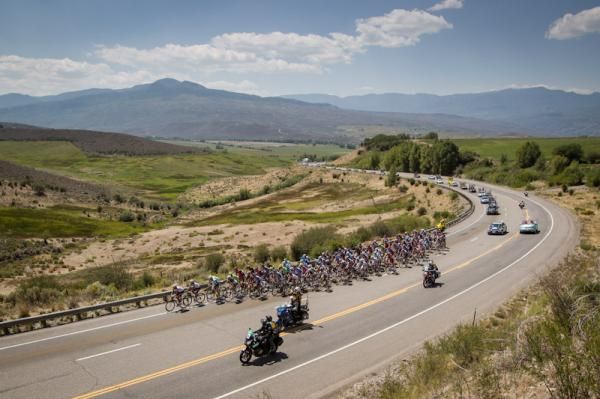 The peloton closes in on another of the KOMs.