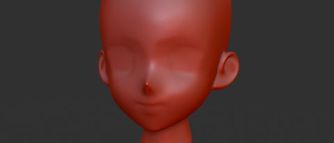 ZBrush 2025 review; a red face model