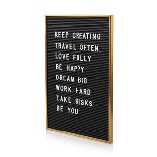 black and gold letter board by oliver bonas