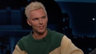 Nicholas Hoult with blonde hair on Jimmy Kimmel Live!