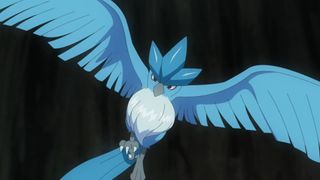 Articuno in flight in the Pokemon anime.