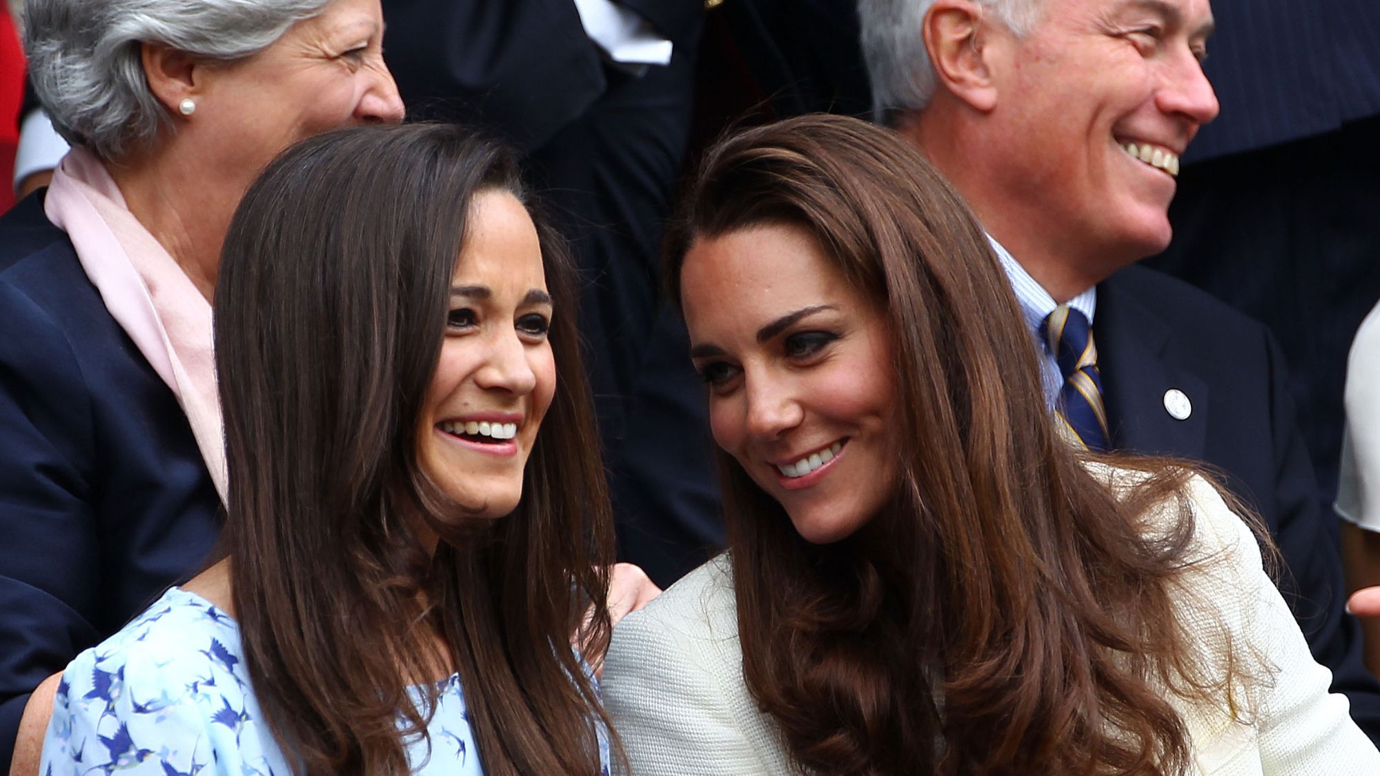 Pippa and Kate Middleton attend the Wimbledon Tennis Championships in 2012