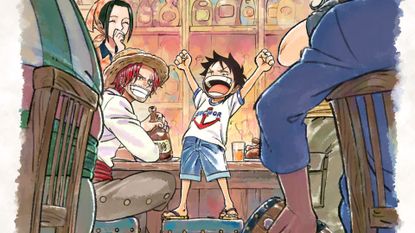 Monkey D. Luffy in a Windmill Village bar in The One Piece 