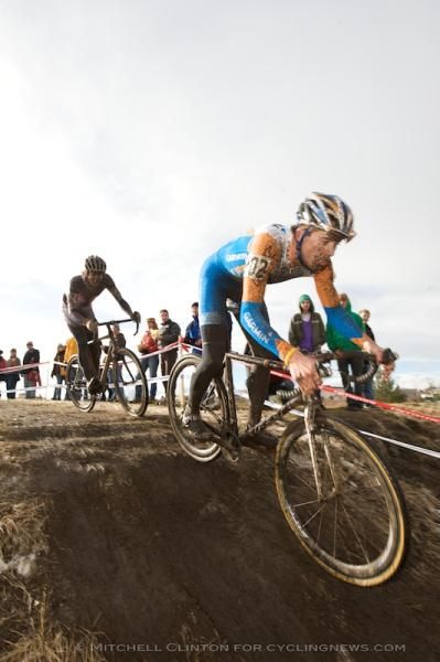 U23 winner Danny Summerhill (Garmin) drops down a descent.