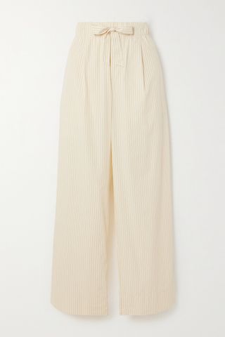 + Tekla Striped Organic Cotton-Poplin Straight-Leg Pants