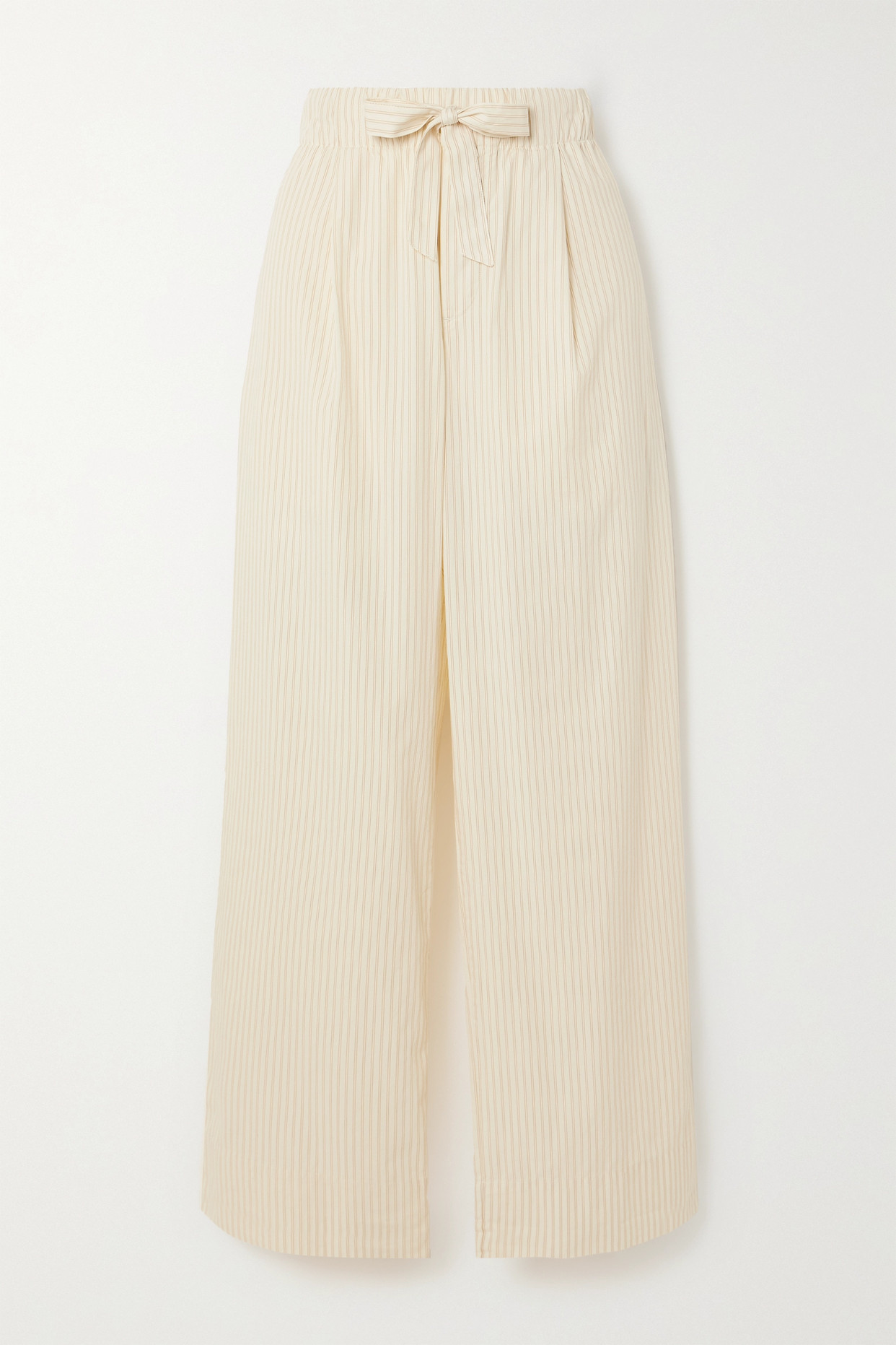 + Tekla Striped Organic Cotton-Poplin Straight-Leg Pants