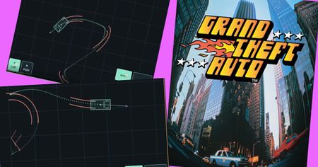 GTA driving physics and original GTA cover art