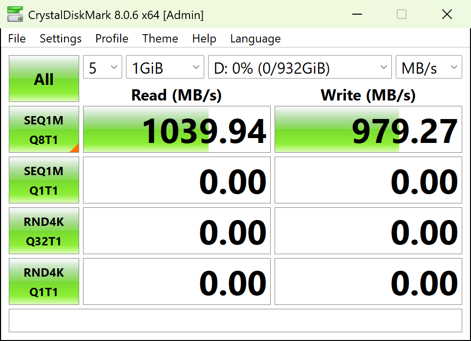 PNY Duo Link V3 benchmark screenshot
