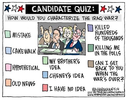 Political cartoon U.S. 2016 Candidates Iraq