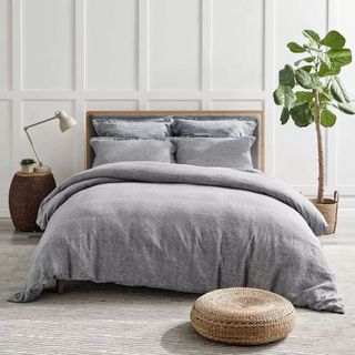 Washed Linen Heathered Stone King Duvet Cover-