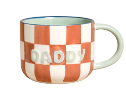 Ceramic checkerboard daddy mug, Notonthehighstreet