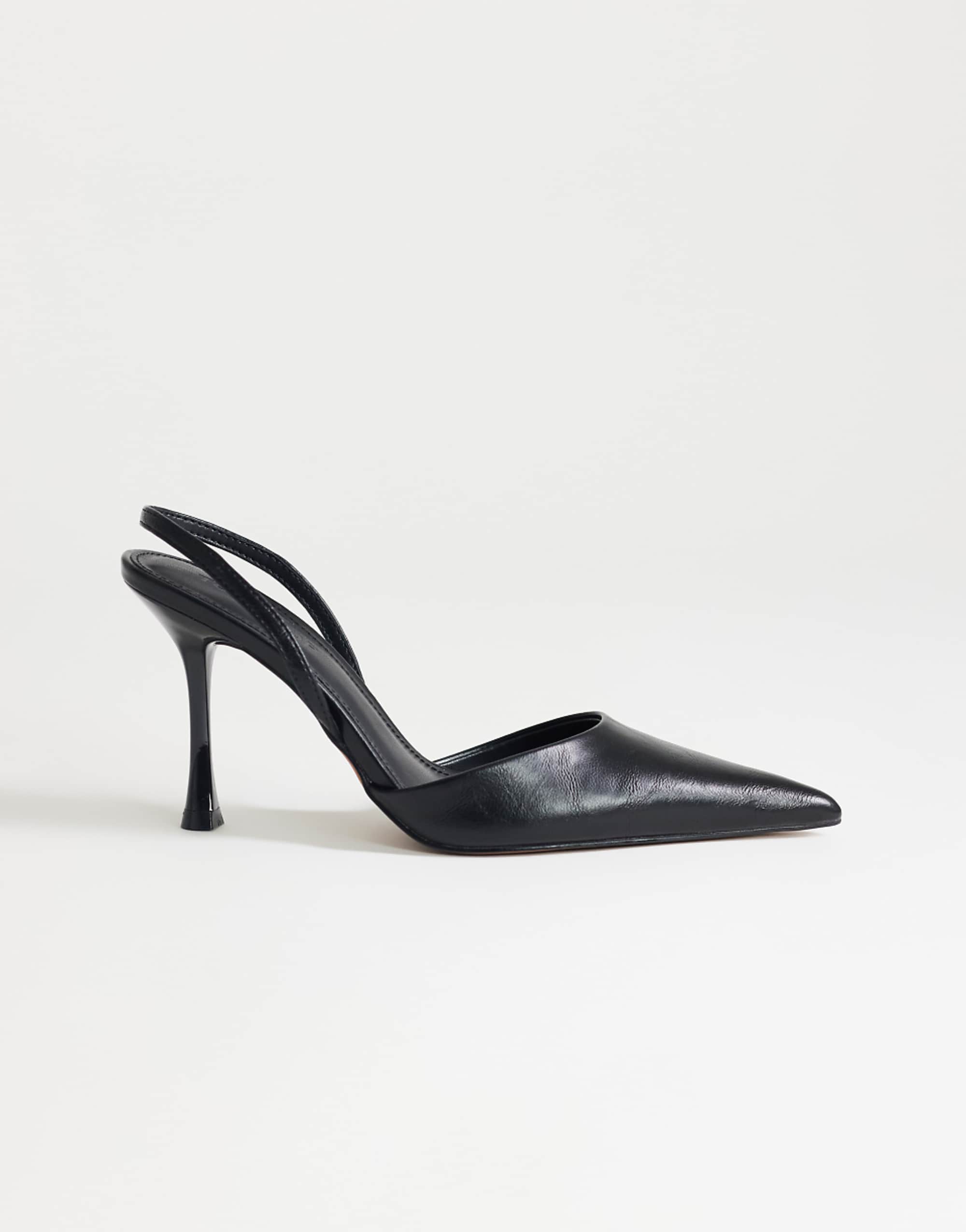 Topshop Angel Heeled Court Shoe in Black