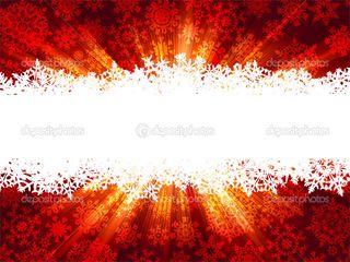 Christmas card template: burst of light against red background with intricate snowflake patterns