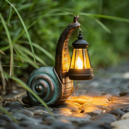 Qzjddzsw Solar Garden Snail Statue,garden and Home Decor,valentines Day Decorations for Patio Yard Lawnornaments,unique Housewarming Gifts for Birthday Easter