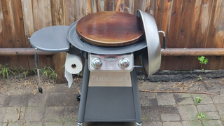 The Cuisinart 360 Griddle Cooking Center with a pizza stone inside