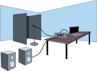 Schematic of a basic audio recording studio