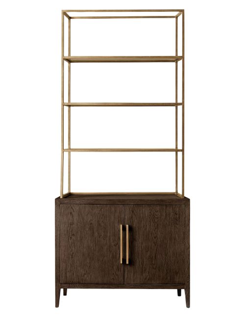 French Contemporary Double-Door Open Sideboard & Hutch