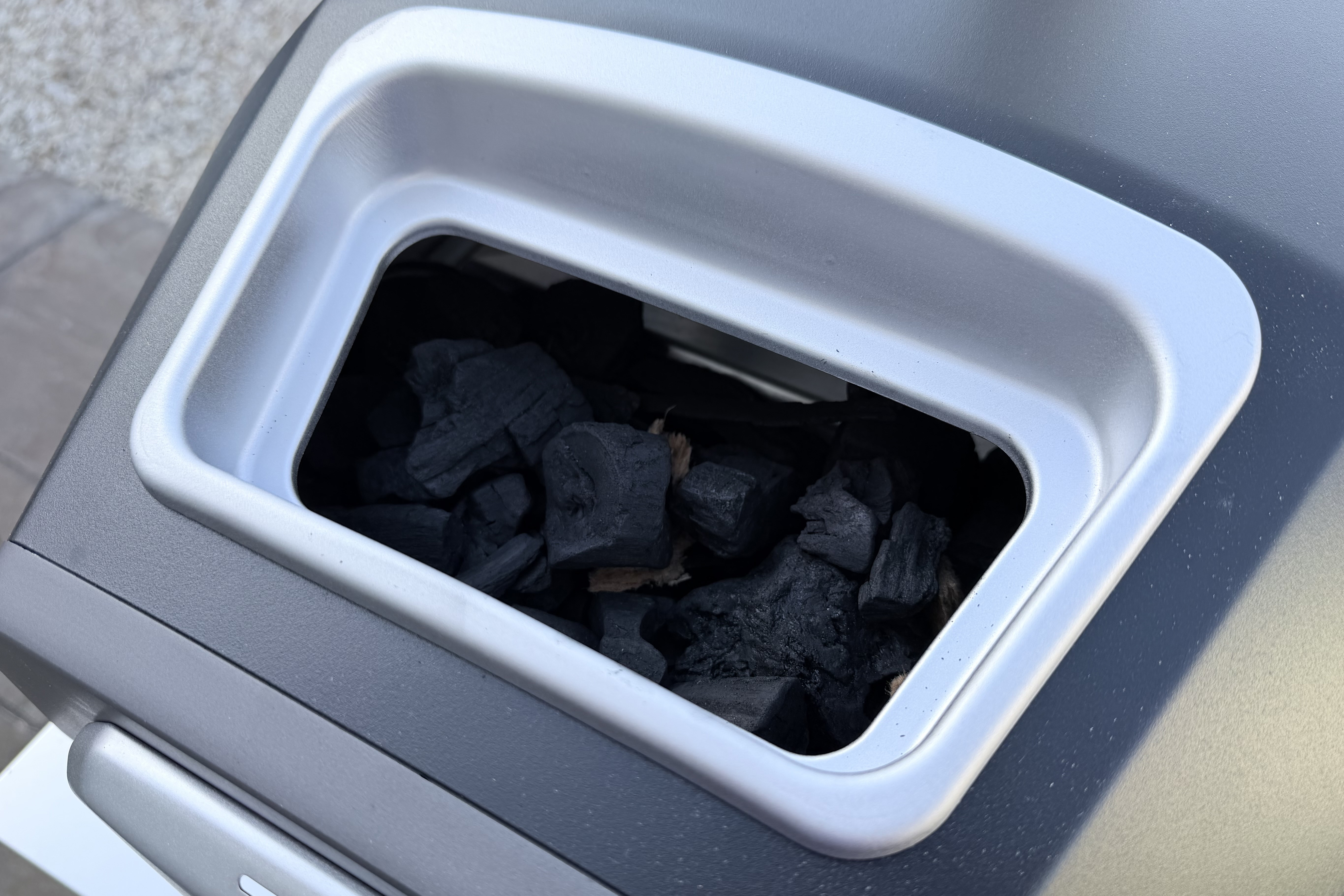 The Ooni Karu 2 fuel compartment