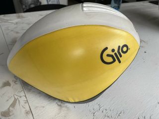 A vintage Giro Aerohead time trial helmet, like the one used by Greg LeMond to win the 1989 Tour de France, available on eBay