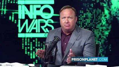 Alex Jones is trying to save the world from "alien forces" and Satan