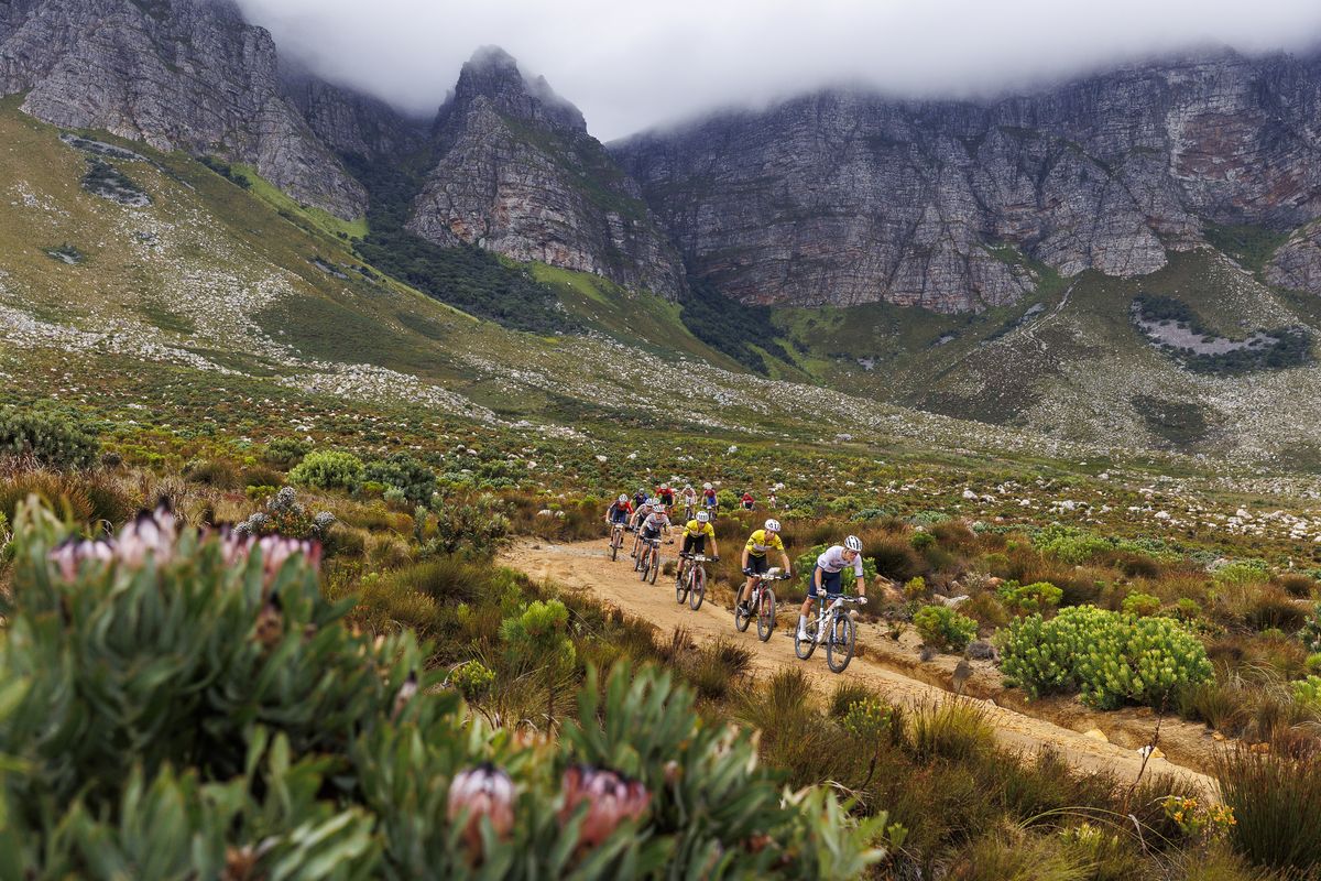 Riders during Stage 7 of the 2025 Absa Cape Epic Mountain Bike stage race held at Lourensford Wine Estate, Somerset West, Cape Town, South Africa on the 23rd March 2025. Photo by Sam Clark/Cape Epic
PLEASE ENSURE THE APPROPRIATE CREDIT IS GIVEN TO THE PHOTOGRAPHER AND ABSA CAPE EPIC