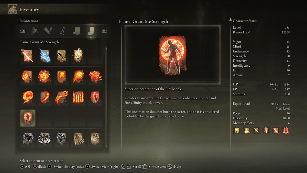 The Flame, Grant Me Strength spell.