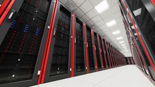 rows of servers within a data centre