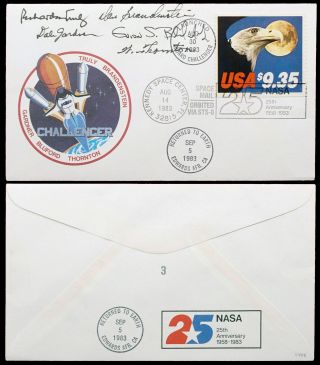 The number "3" crew-signed STS-8 space mail cover as was sold on eBay on March 23, 2021 and is soon to be reunited with mission commander Richard Truly.
