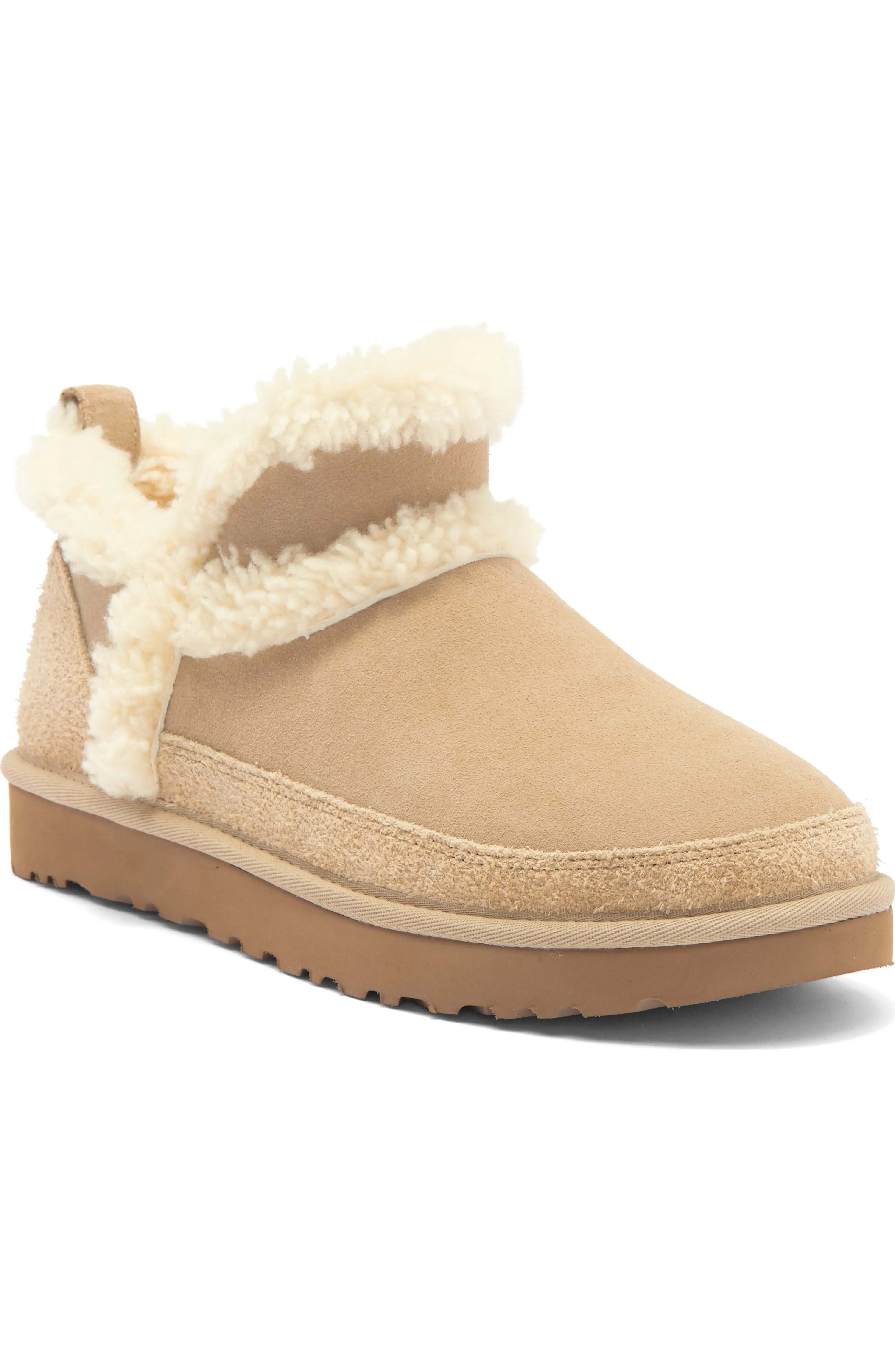 UGG, Classic Ultra Mini Spillseam Genuine Shearling Bootie