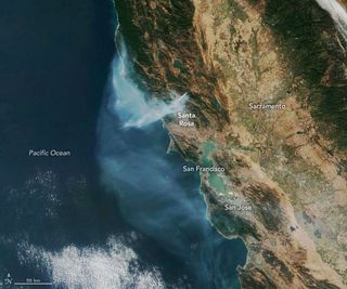 More than 76,000 acres (308 kilometers) had burned in the Kincade Fire as of Oct. 29, 2019. The wildfire is scorching Sonoma County in California.