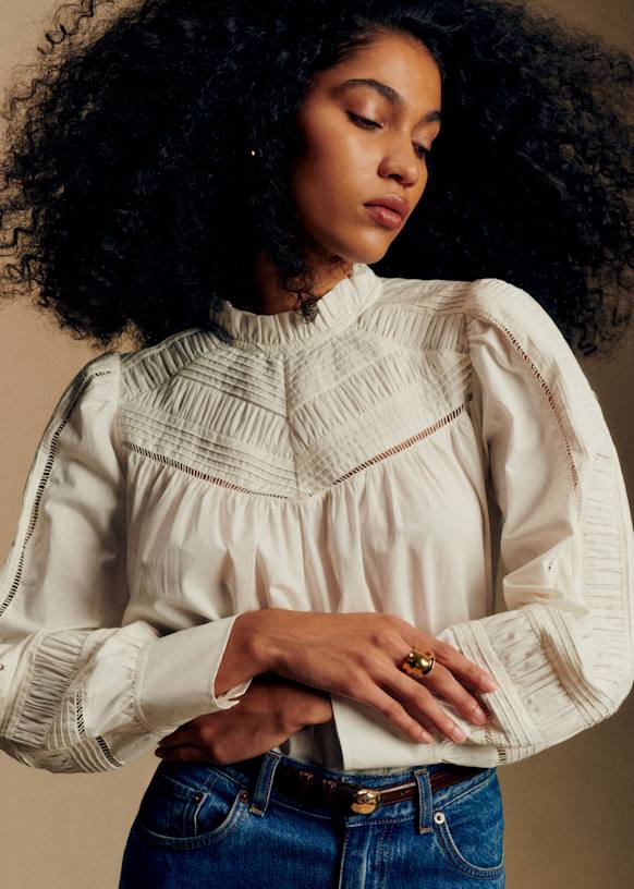 Datya Blouse - Ecru - Organic Cotton - S&amp;eacute;zane