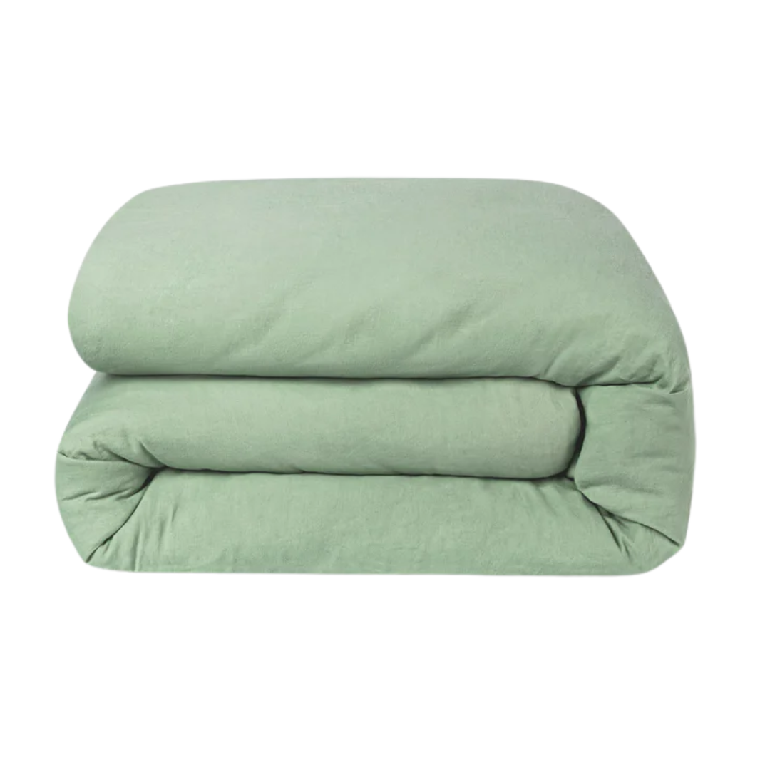Sage Green 100% Linen Duvet Cover