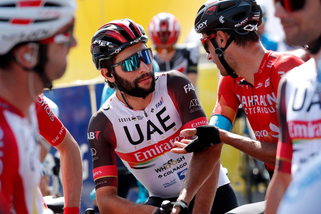 KRAKOW POLAND AUGUST 15 Fernando Gaviria Rendon of Colombia and UAE Team Emirates prior to the 78th Tour de Pologne 2021 Stage 7 a 145km stage from Zabrze to Krakw TourdePologne TDP2021 UCIWT on August 15 2021 in Krakow Poland Photo by Bas CzerwinskiGetty Images