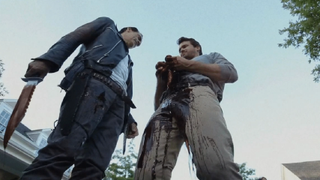 Negan killing Spencer in The Walking Dead.