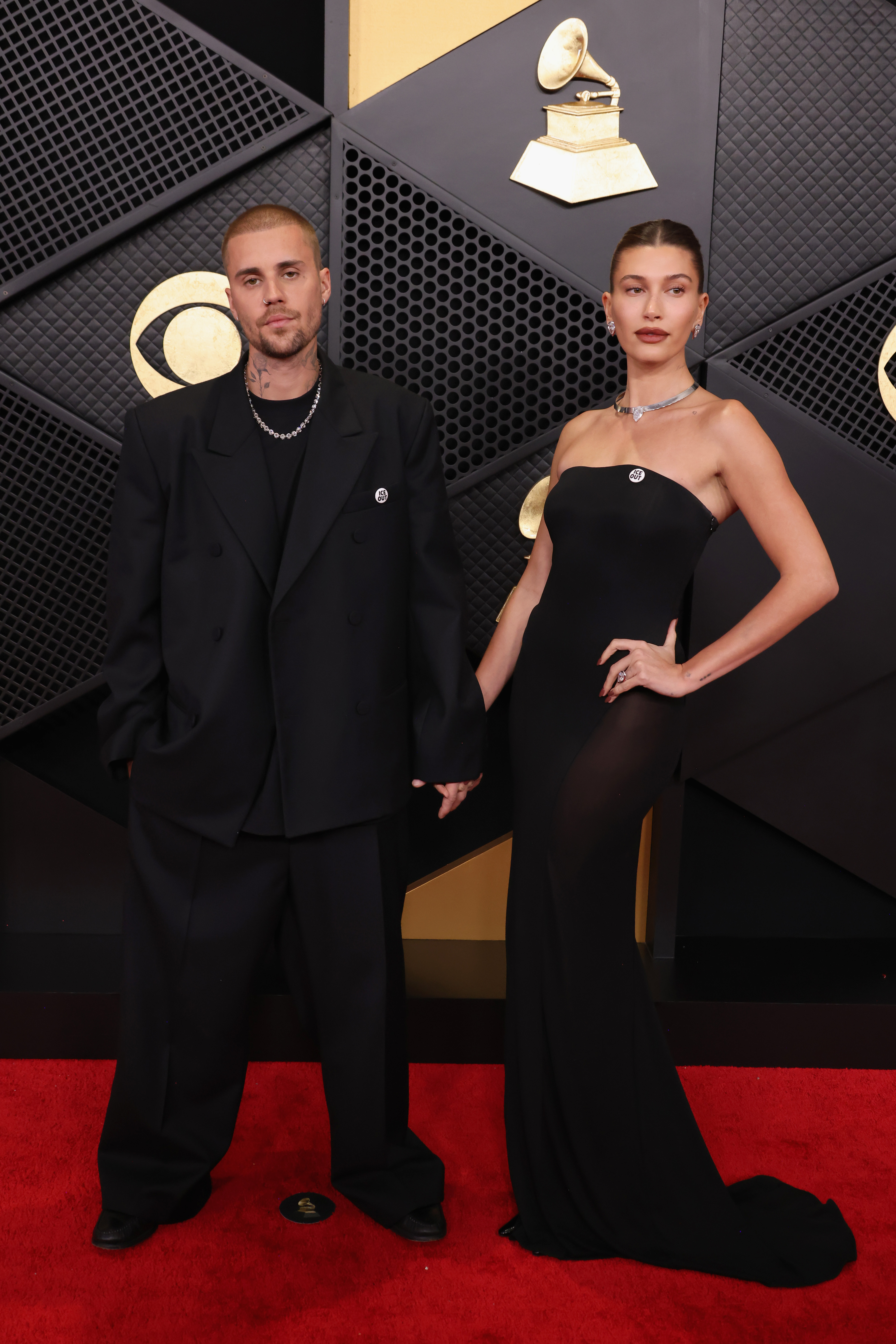 LOS ANGELES, CALIFORNIA - FEBRUARY 01: Justin Bieber and Hailey Bieber attend the 68th GRAMMY Awards on February 01, 2026 in Los Angeles, California. (Photo by John Shearer/Getty Images for The Recording Academy)