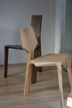 Matthew Hilton’s ’Mary’s Chair’ (front) and ’Roche Chair’