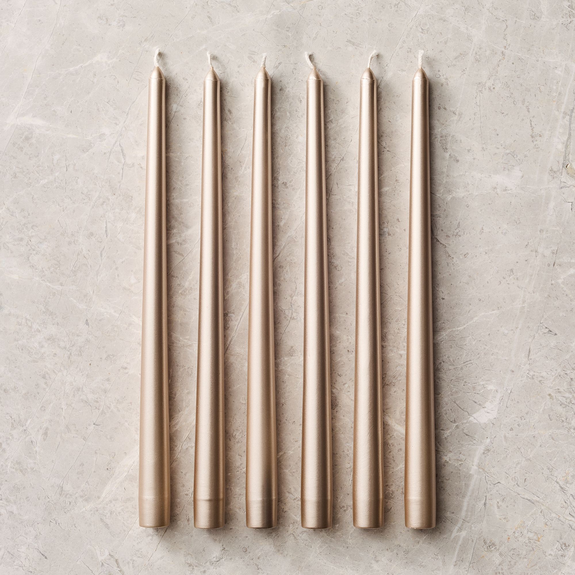 Signature Wax Metallic Taper Candles (Set of 6) (Gold)