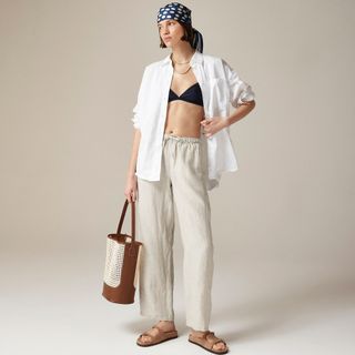 J.Crew, New Soleil Pant in Striped Linen